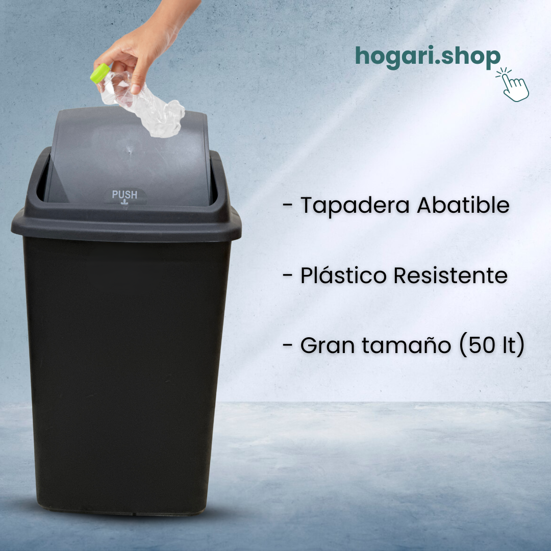 Bote de Basura de Plástico 50 Litros Balancin Hogari